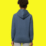 hoodie coton bio Femme Bleu Chiné Life is color