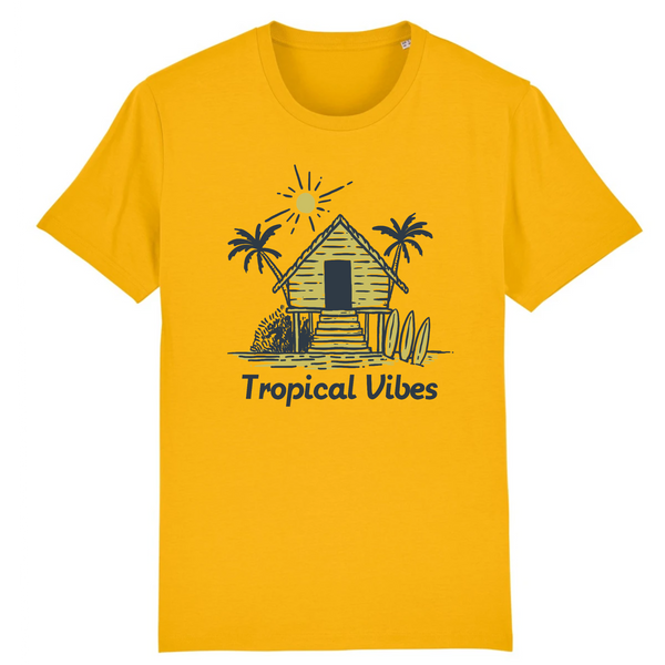 T shirt Bio Homme Jaune Tropical Vibes