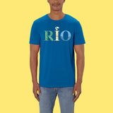 tshirt coton bio homme Rio de Janeiro bleu