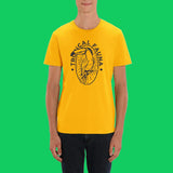 t-shirt coton bio homme Toucan tropical jaune