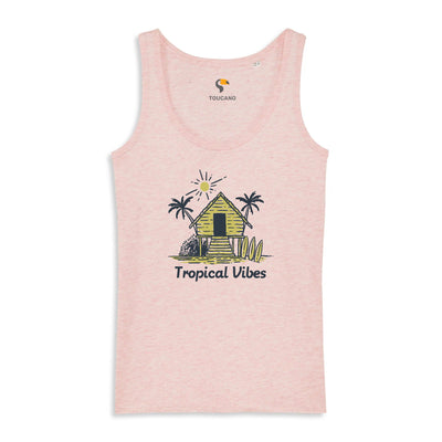 debardeur coton bio femme rose chiné TOUCANO