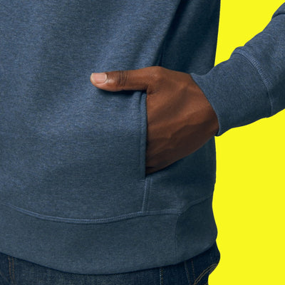 sweat à capuche coton bio detail bleu