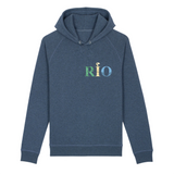 Hoodie Bio Femme Bleu Chiné Rio de Janeiro