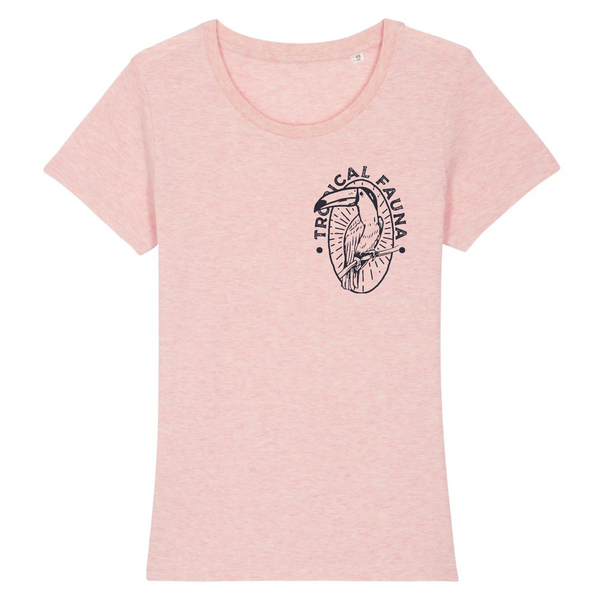 T shirt Bio Femme Rose Chiné Toucan